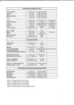 Kampioenschappen 2014 Tornooien 2014 Internationale