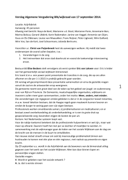 Verslag Algemene Vergadering Blb 17-09-2014