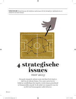 4 strategische issues voor 2015