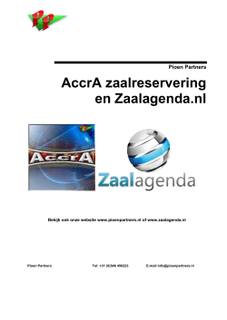 Brochure AccrA zaalreservering