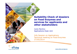 Martino: Update from EFSA – APDESK Suitability check