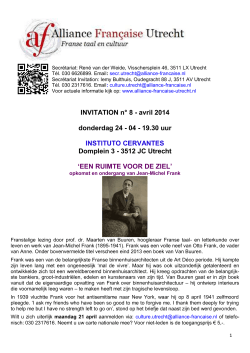 Invitation 20140408 - Alliance Française Utrecht