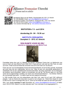 Invitation 20140408 - Alliance Fran&ccedil;aise Utrecht