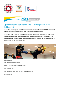 Leraar martial arts tekst voor website contractonderwijs