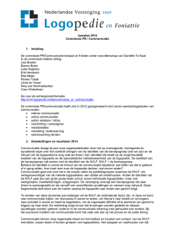 Jaarplan 2014 Commissie PR / Communicatie 1