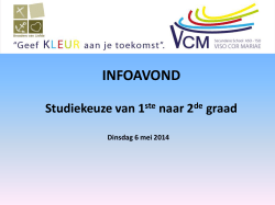 infoavond studiekeuze van 1ste naar 2de graad