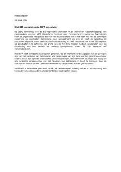 Niet BIG-geregistreerde NIFP psychiater