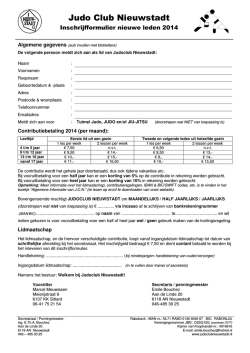 Inschrijfformulier - Judoclub Nieuwstadt