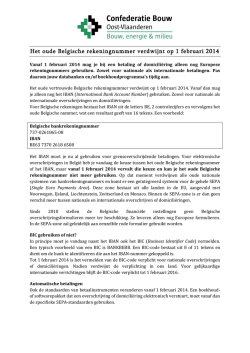 Het oude Belgische rekeningnummer verdwijnt op 1 februari 2014