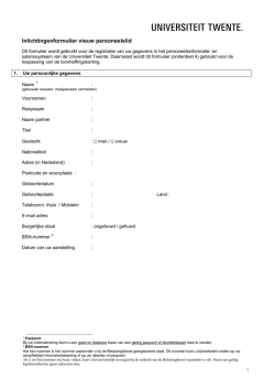Inlichtingenformulier nieuwe medewerker