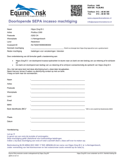 Doorlopende SEPA incasso machtiging