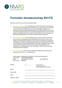 Formulier donateurschap NVvTG