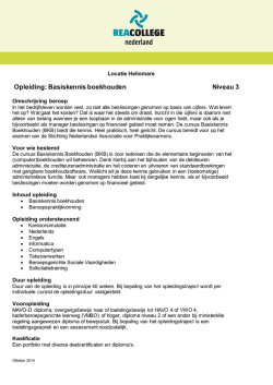 Opleiding: Basiskennis boekhouden Niveau 3