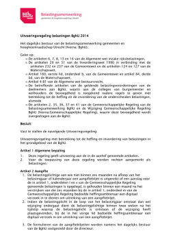 Uitvoeringsregeling belastingen BghU