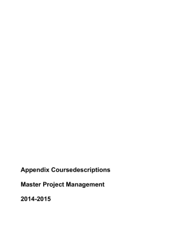 Appendix Coursedescriptions Master Project Management 2014-2015