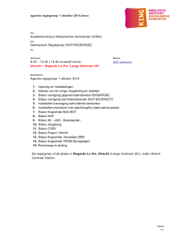 agenda regiegroep 1 oktober 2014.docx Kwaliteitsinstituut