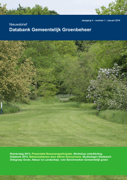 Klantendag 2013 - Databank gemeentelijk groenbeheer