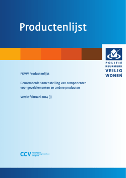 PKVW Productenlijst - Politiekeurmerk Veilig Wonen