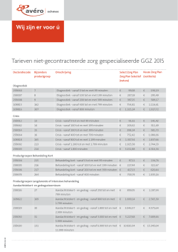 Tarieven niet-klinische gespecialiseerde GGZ 2015