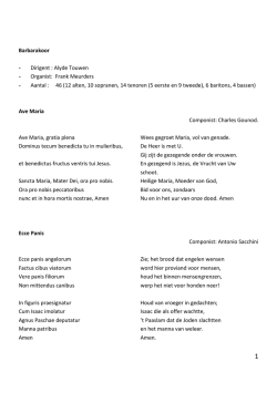 Repertoire Barbarakoor 23 november