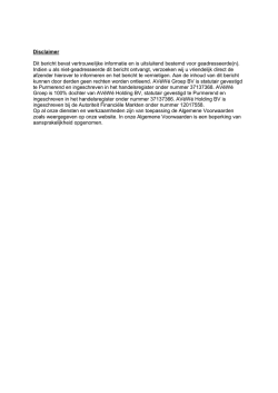 Disclaimer AV&eacute;W&eacute; Groep BV