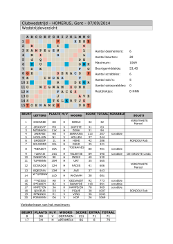 7 september 2014 - Scrabbleclub Homerus Gent