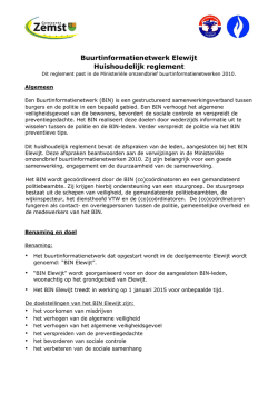 Huishoudelijk reglement BIN Elewijt