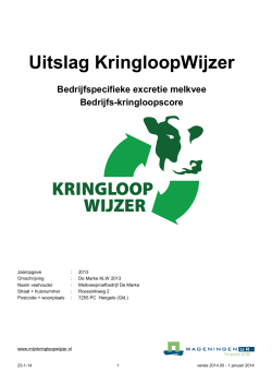 De Marke KLW 2013 - Kringloopwijzer