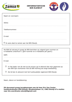 Infofiche BIN Elewijt