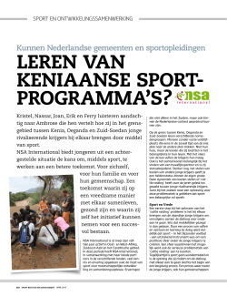 lErEn van kEniaansE sport - ISA - International Sports Alliance