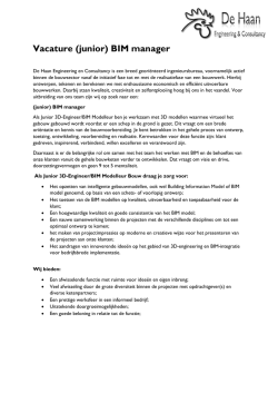 Vacature (junior) BIM manager - De Haan Enginering en consultancy