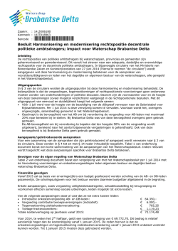 impact voor Brabantse Delta Besluit Harmonisatie en modernisering