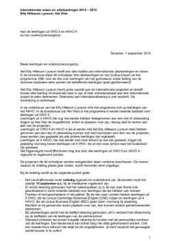Brochure uitwisselingen en reizen 2014-2015