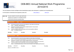 CEB-BEC Annual National Work Programme 2014/2015