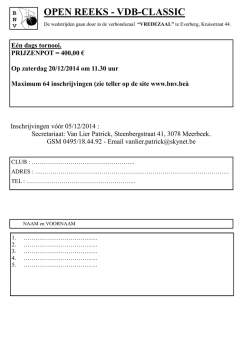 Inschrijving VDB-Classic