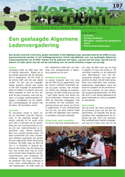 Een geslaagde Algemene Ledenvergadering