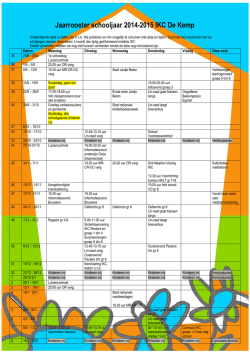 Jaarkalender Ouders 2014-2015