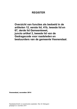 register nevenfuncties - Gemeenteraad Veenendaal