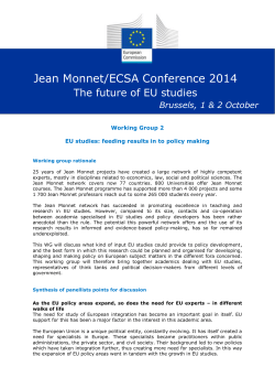 Jean Monnet/ECSA Conference 2014The future of EU studies
