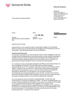 Raadsbrief inzake stand van zaken Visie