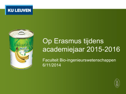 Op Erasmus+ in 2015-2016 - Faculteit Bio