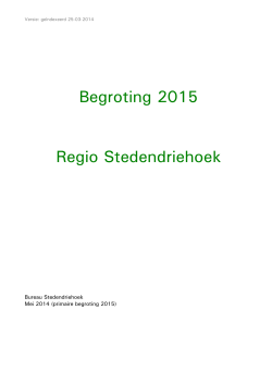 Begroting 2015 pdf - Regio Stedendriehoek