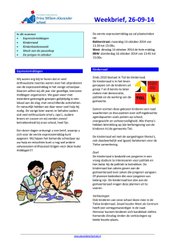 In dit nummer &bull; Expressiemiddagen &bull; Kinderraad