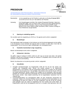 besluitenlijst presidium 21 januari 2014