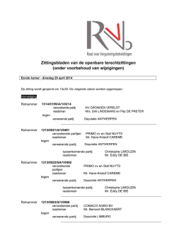 Zittingsbladen van de openbare terechtzittingen (onder