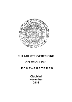 Clubblad November 2014 - Philatelistenvereniging Gelre