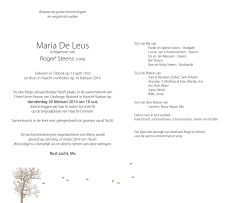 Maria De Leus - Rouwcentrum Feyaerts, Haacht