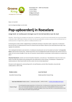 Persbericht Boerderij in Roeselare