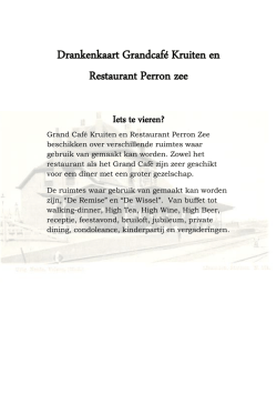 Drankenkaart Grandcaf&eacute; Kruiten en Restaurant Perron zee