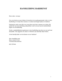 HANDELINGEN BIJ HET AFSLUITEN VAN DE BAR